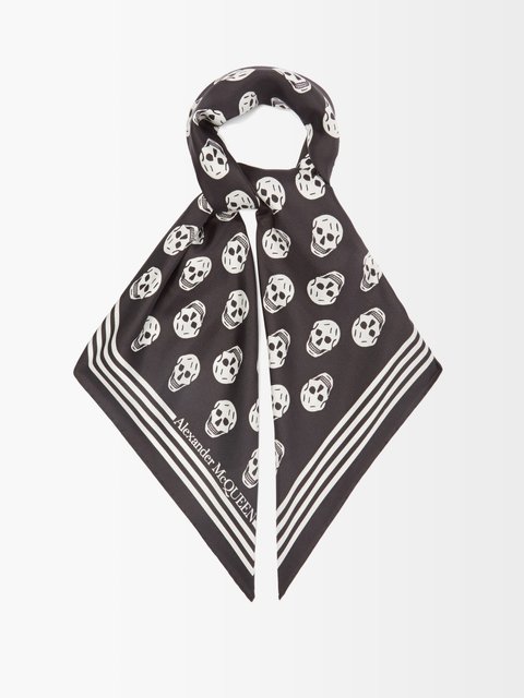 Neutral GG Supreme-jacquard horsebit-print silk scarf, Gucci