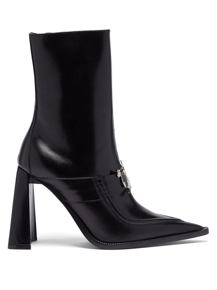Black Sunday Best logo-plaque leather ankle boots | Thebe Magugu ...
