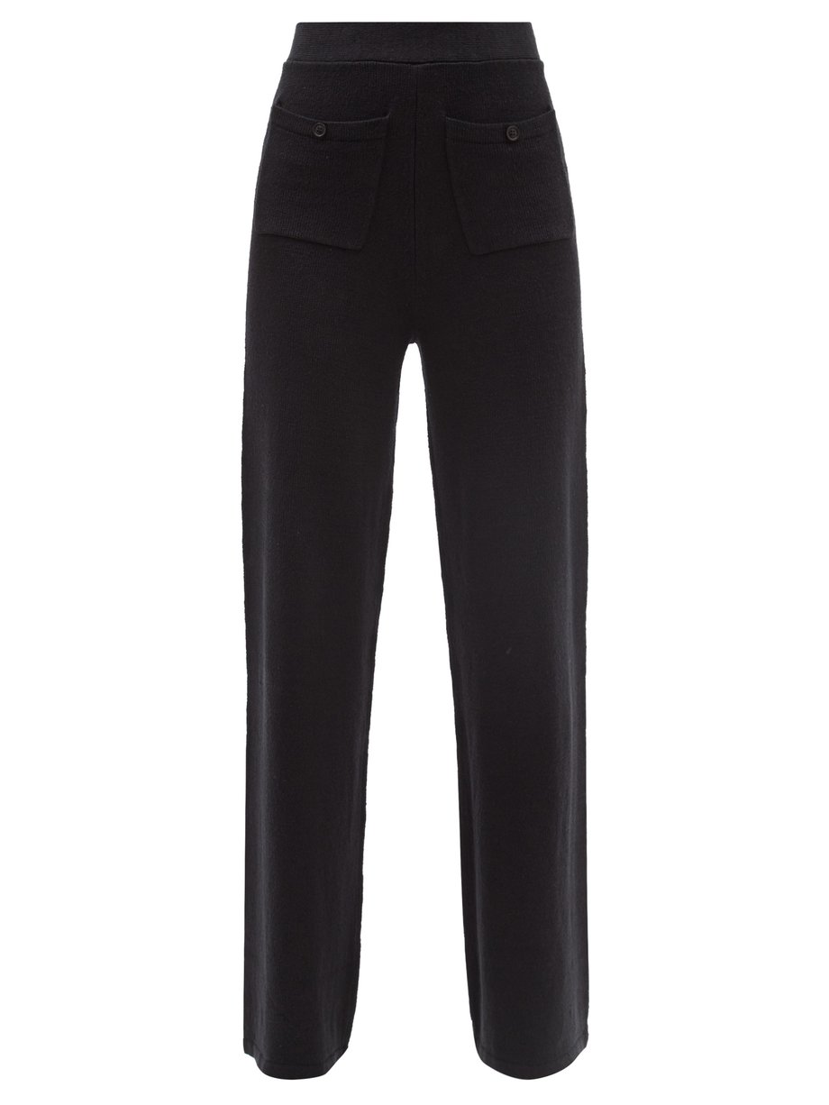 Black Linen-blend knit wide-leg trousers | JoosTricot | MATCHESFASHION UK