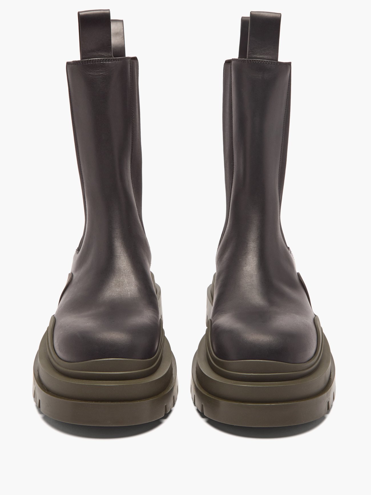 Black & Brown Tire Chelsea Boots