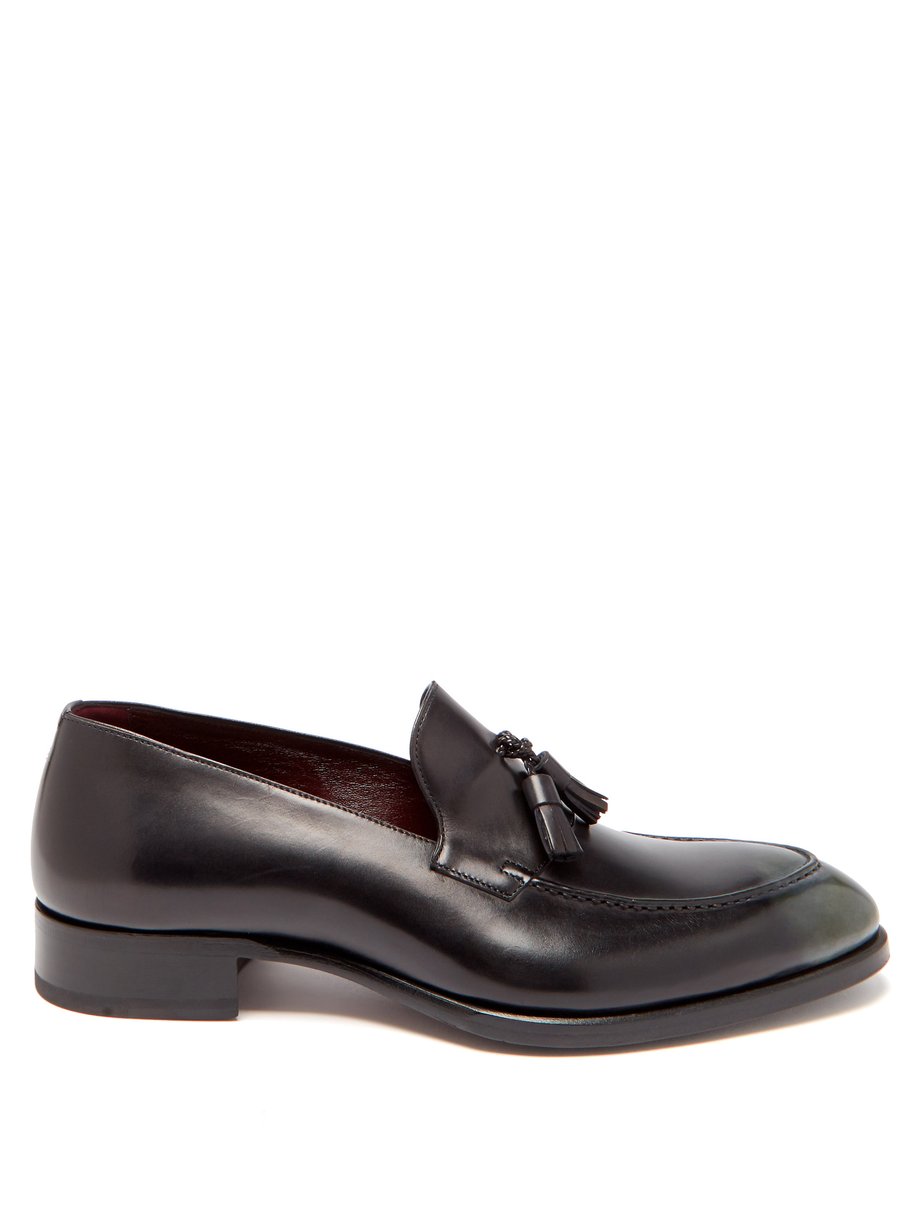Black Patinated-leather Oxford shoes | Brioni | MATCHESFASHION US