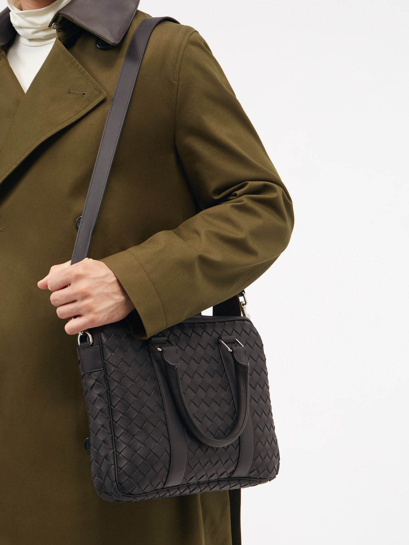 Black Hidrology Intrecciato-leather briefcase | Bottega Veneta ...