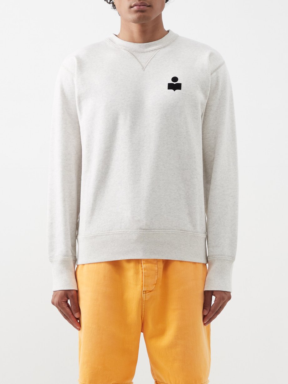 Mike flocked-logo cotton-blend sweatshirt | Isabel Marant | MATCHESFASHION US