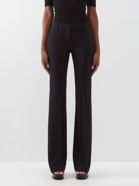 GUCCI Crystal-embellished mohair and wool-blend straight-leg pants
