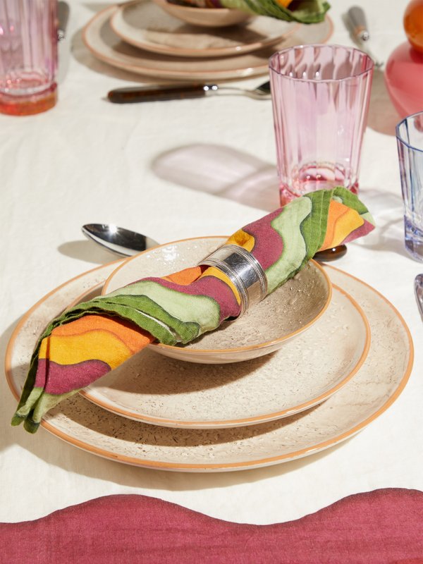Summerill & Bishop Set of four Rainbow striped linen napkins