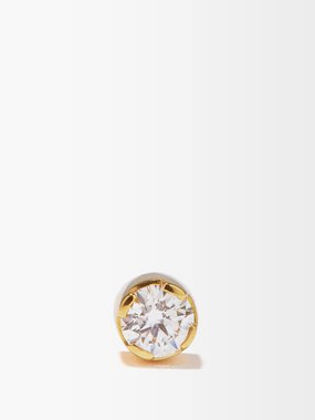 Sophie Bille Brahe Diamant diamond & 18kt gold single stud earring
