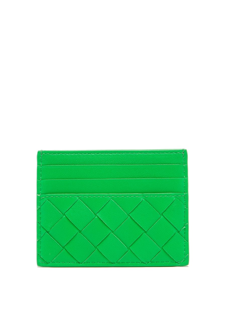 Green Intrecciato leather cardholder | Bottega Veneta | MATCHES UK