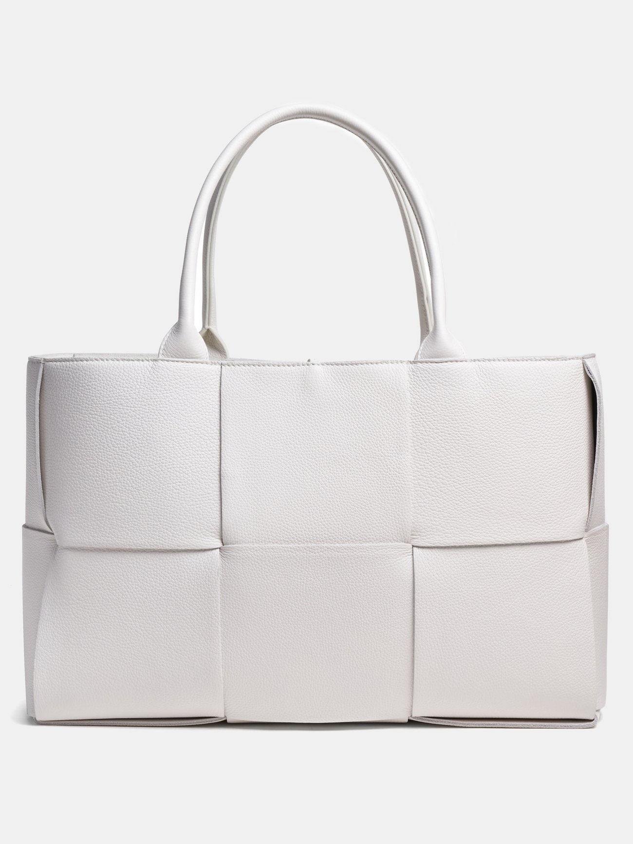 Bottega Veneta White Large Intrecciato Arco Tote