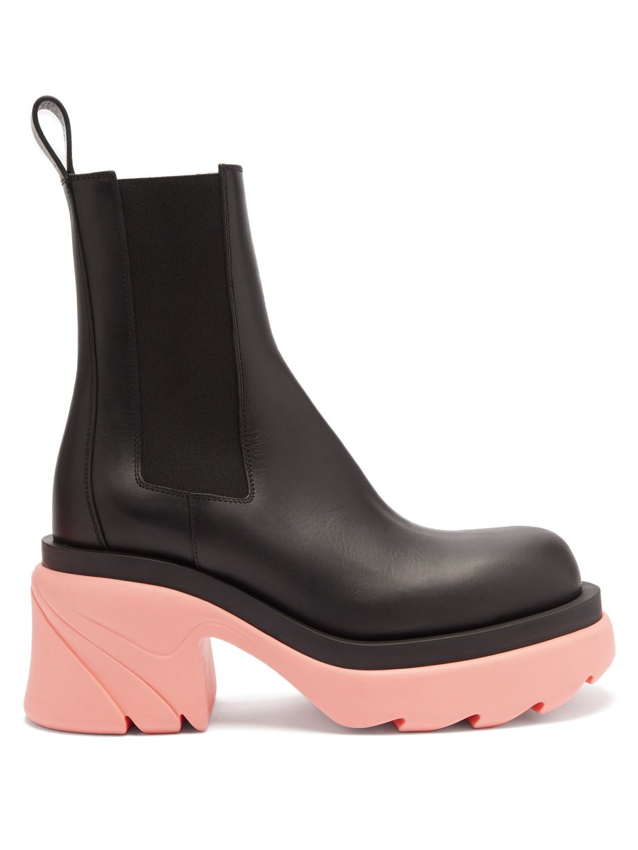 Black Flash chunky-sole leather boots | Bottega Veneta | MATCHESFASHION US