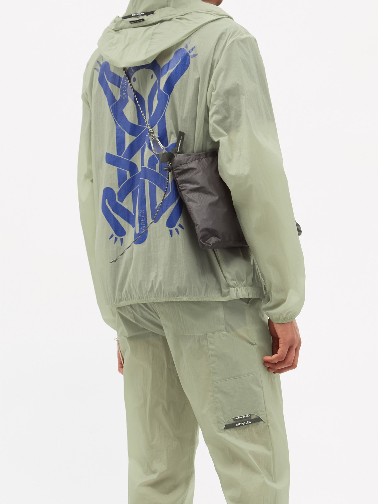 Moncler Neutral Camouflage-print shell hooded jacket
