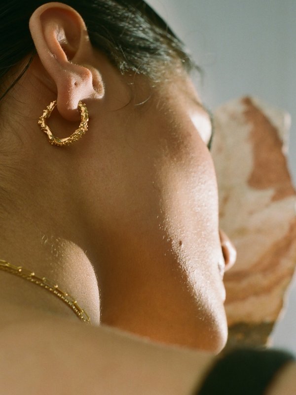 Alighieri The Lunar Rocks 24kt gold-plated hoop earrings