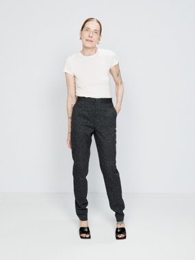 Raey Slim-leg speckled-tweed trouser