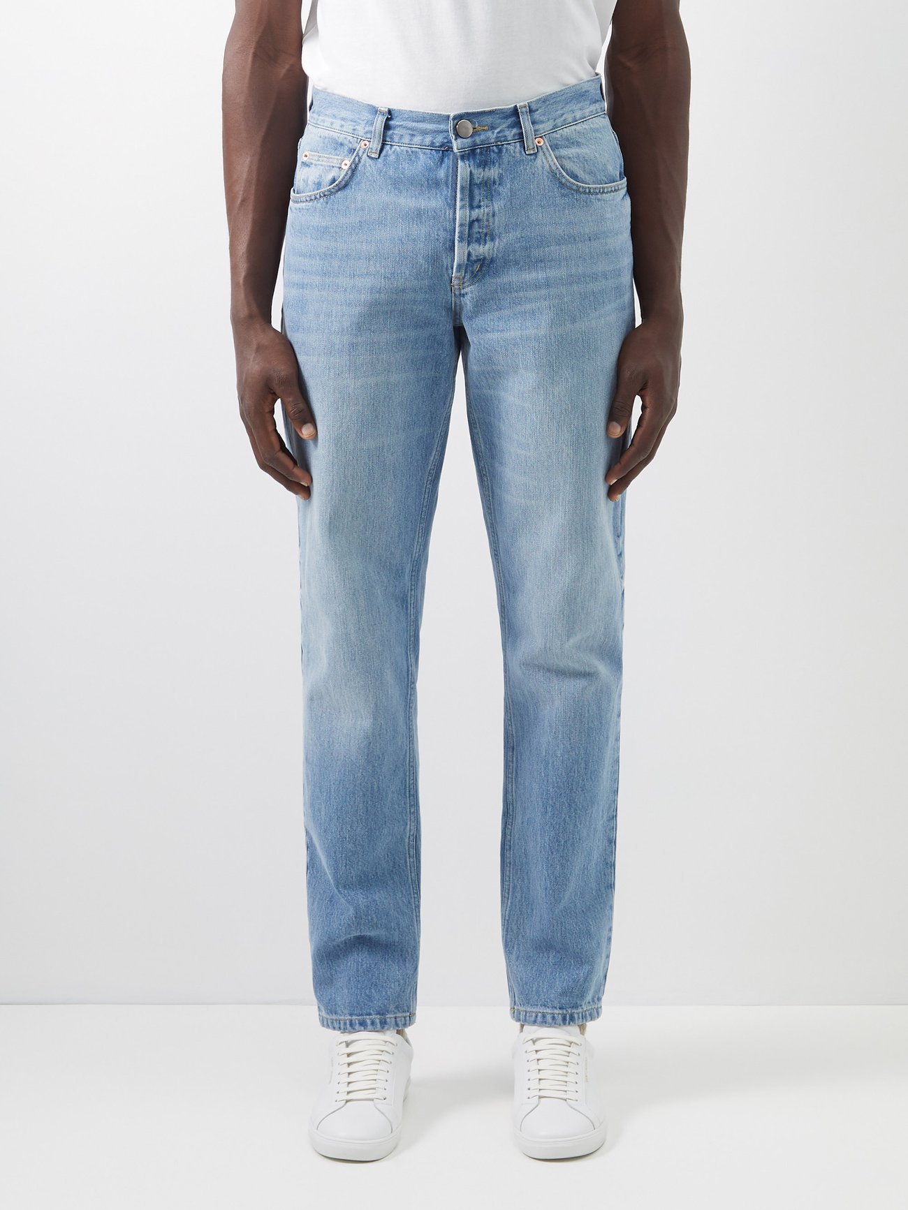 Weekday space relaxed straight leg jeans in pen blue