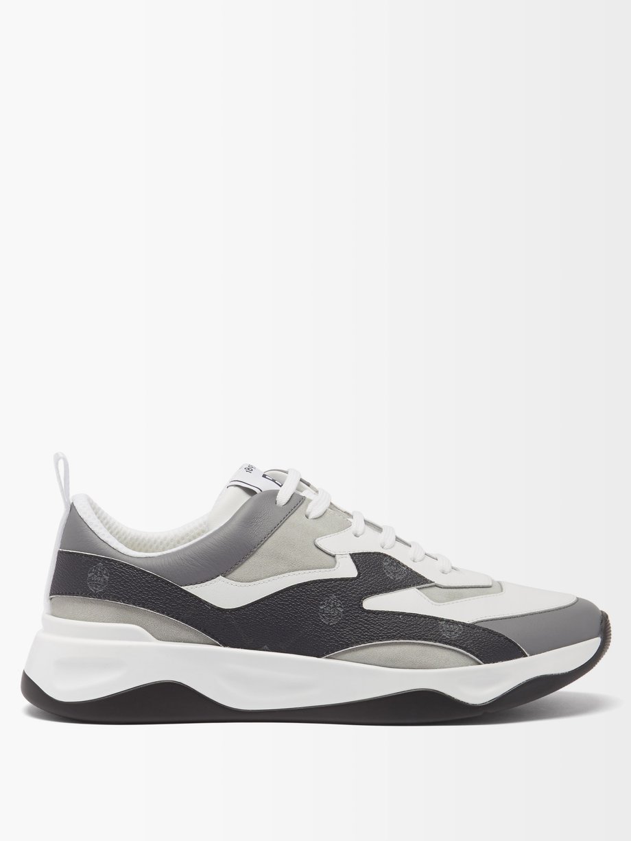 Grey Flow crest-print leather trainers | Berluti | MATCHESFASHION US