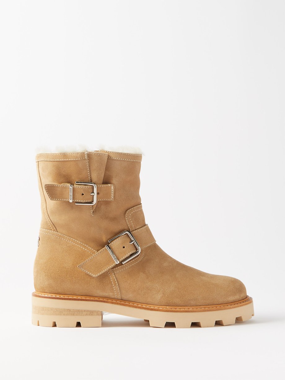 Neutral Youth II shearling-lined suede boots | Jimmy Choo