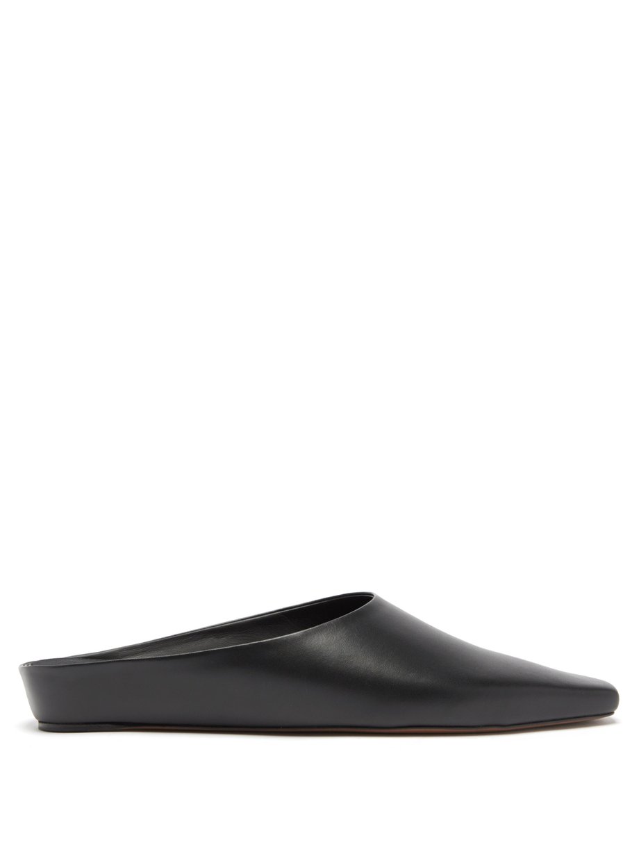 Black Alba point-toe leather mules | NEOUS | MATCHES UK