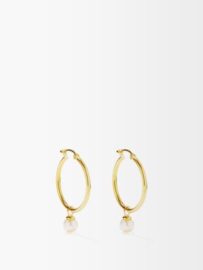 Mateo Pearl & 14kt gold small hoop earrings