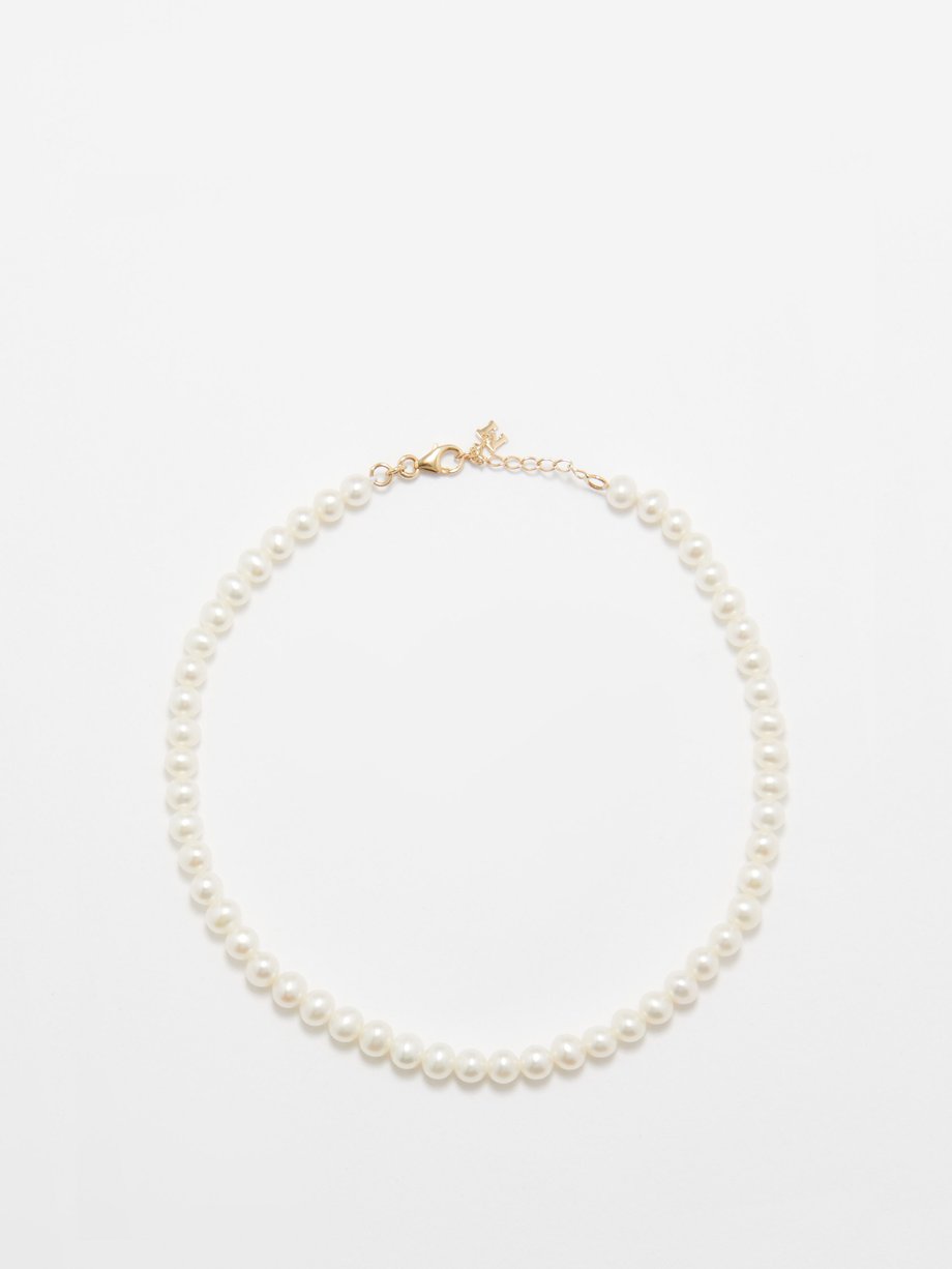 Mateo Not Your Mother's pearl & 14kt gold anklet