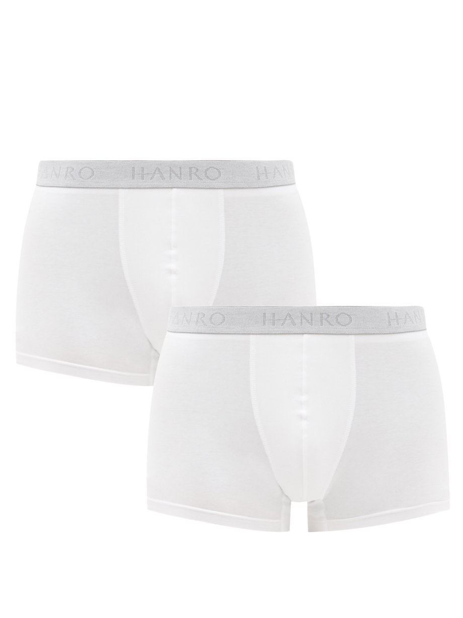 White Pack of two Essentials cotton-blend boxer briefs