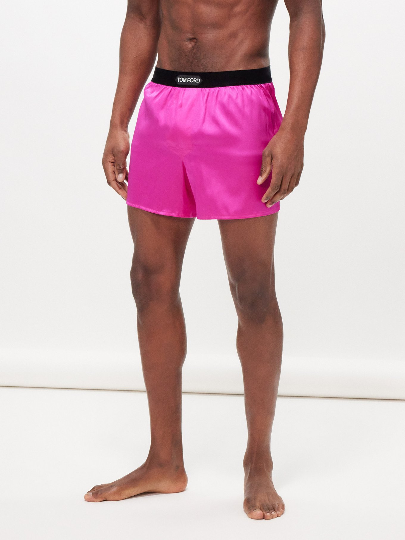 Pink Silk-blend satin boxer shorts | Tom Ford | MATCHESFASHION UK