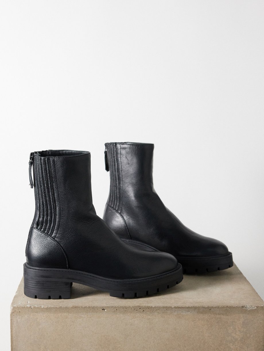 Aquazzura Saint Honoré grained-leather boots