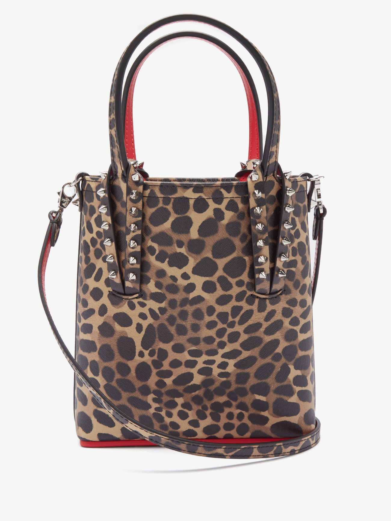 Print Cabata mini leopard-print leather tote bag | Christian Louboutin ...