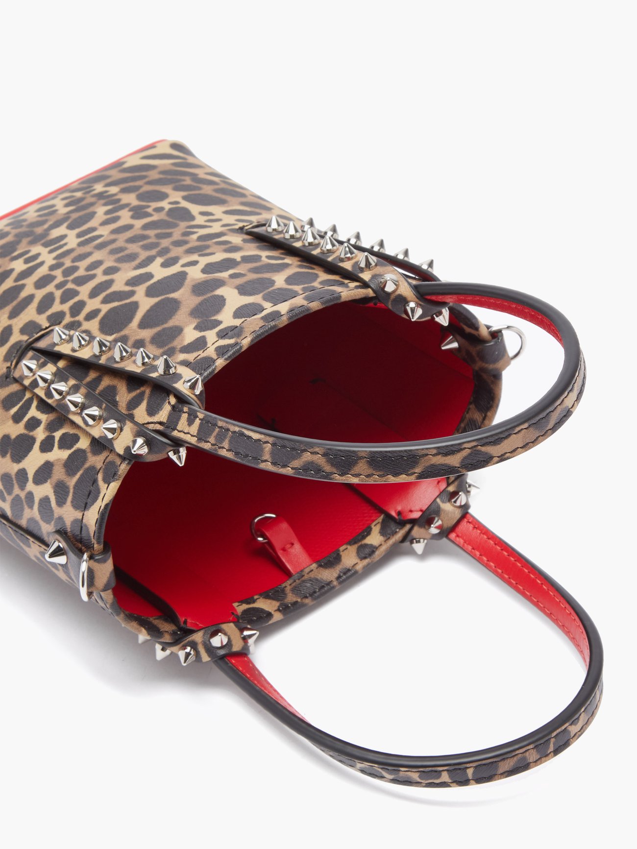 Christian Louboutin Mini Cabata Tiger Print Leather Tote Bag Brown Red NWT!  $950