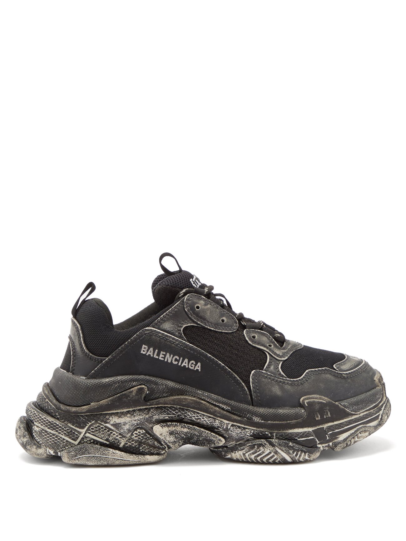 Black Triple S faux-leather and trainers | Balenciaga |