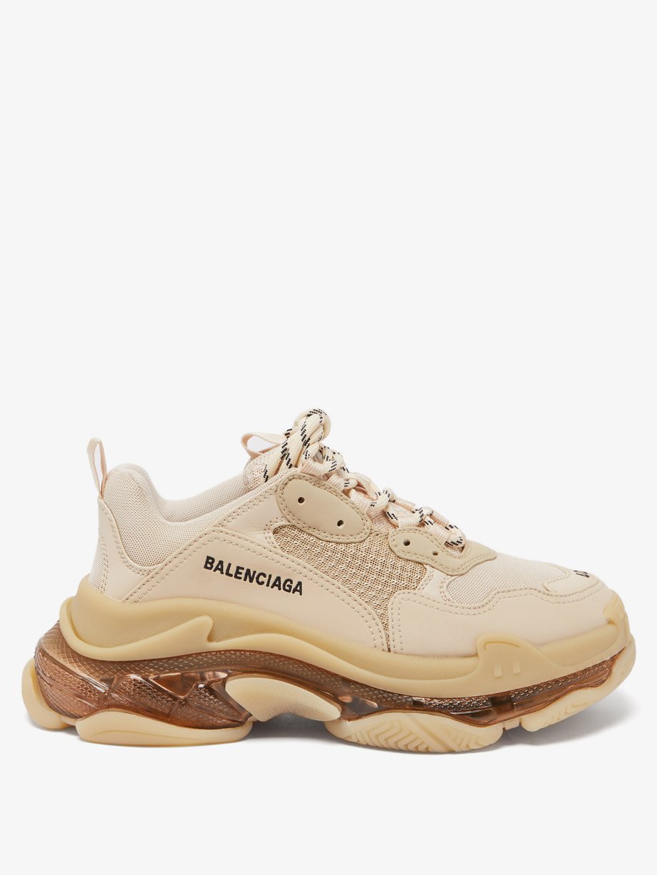 Neutral Triple S faux-leather and trainers Balenciaga MATCHESFASHION US