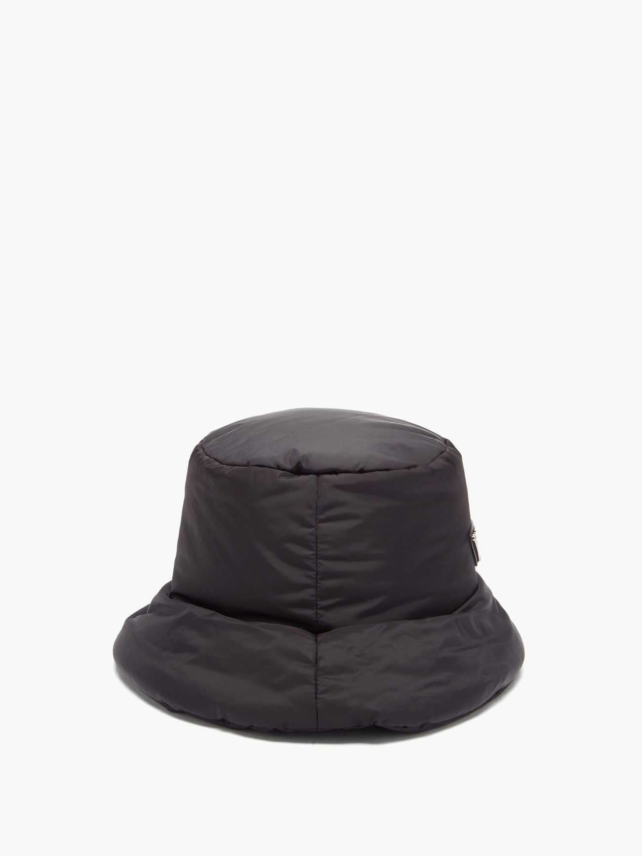 Logo Tab Bucket Hat in Black - Prada