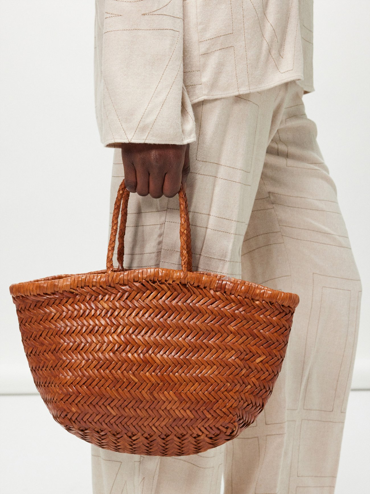Triple Jump small woven-leather basket bag