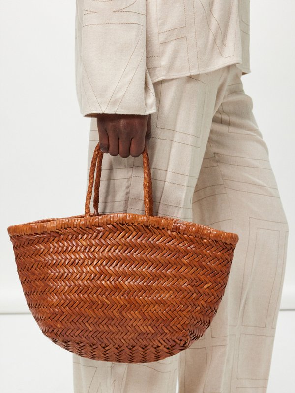 Dragon Diffusion Triple Jump small woven-leather basket bag