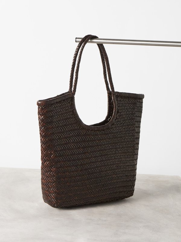 Brown Triple Jump woven-leather tote bag | Dragon Diffusion | MATCHES UK