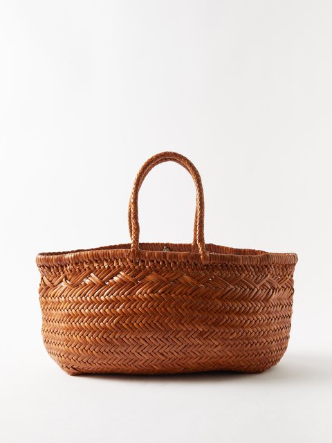 Tan Triple Jump large woven-leather basket bag | Dragon Diffusion