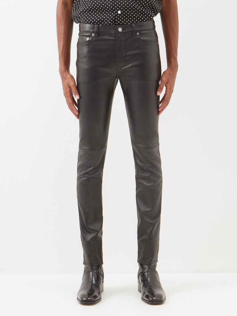 Spring/summer Thin Men's Stretch Slim Fashion Leather Pants, Skinny Faux  Leather Pants | Fruugo UK