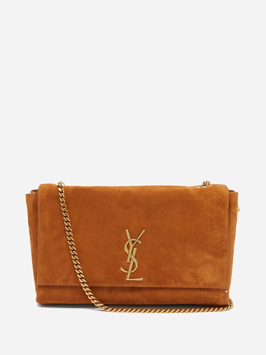 Tan Kate reversible suede and leather shoulder bag | Saint Laurent ...