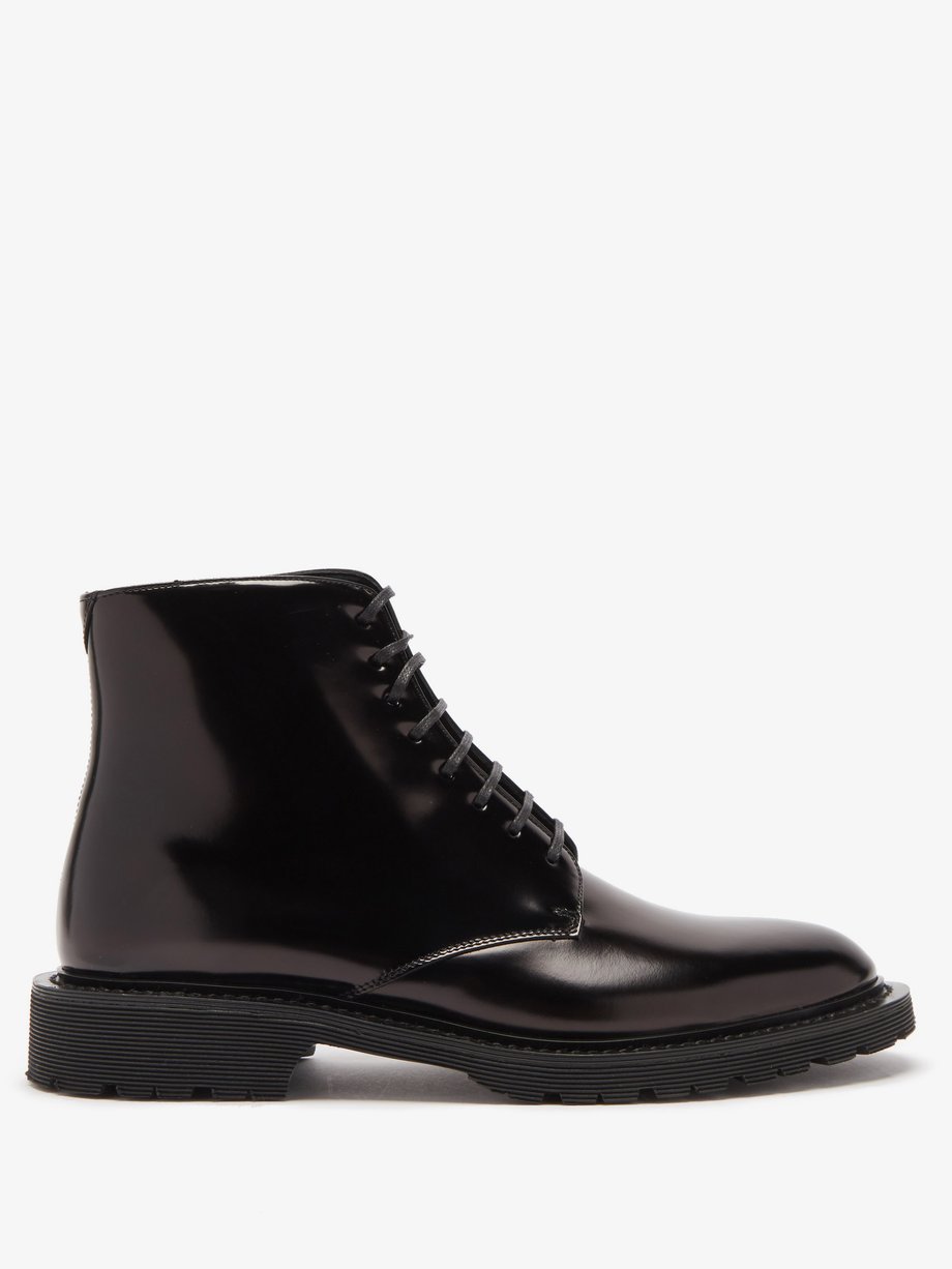Black Army lace-up leather boots | Saint Laurent | MATCHESFASHION US