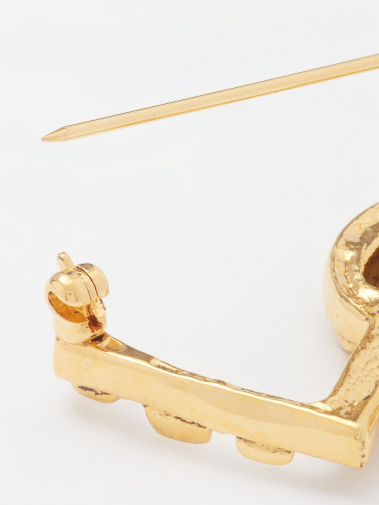 SAINT LAURENT: YSL Monogram brooch - Gold  Saint Laurent jewel 652410  Y1500 online at