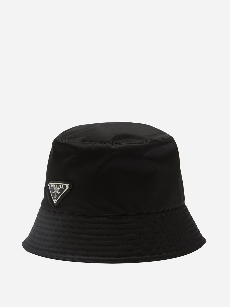 Black Triangle logo-plaque bucket hat | Prada | MATCHES UK