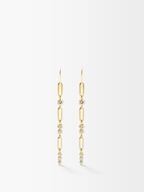 Jade Trau Pia diamond & 18kt gold drop earrings