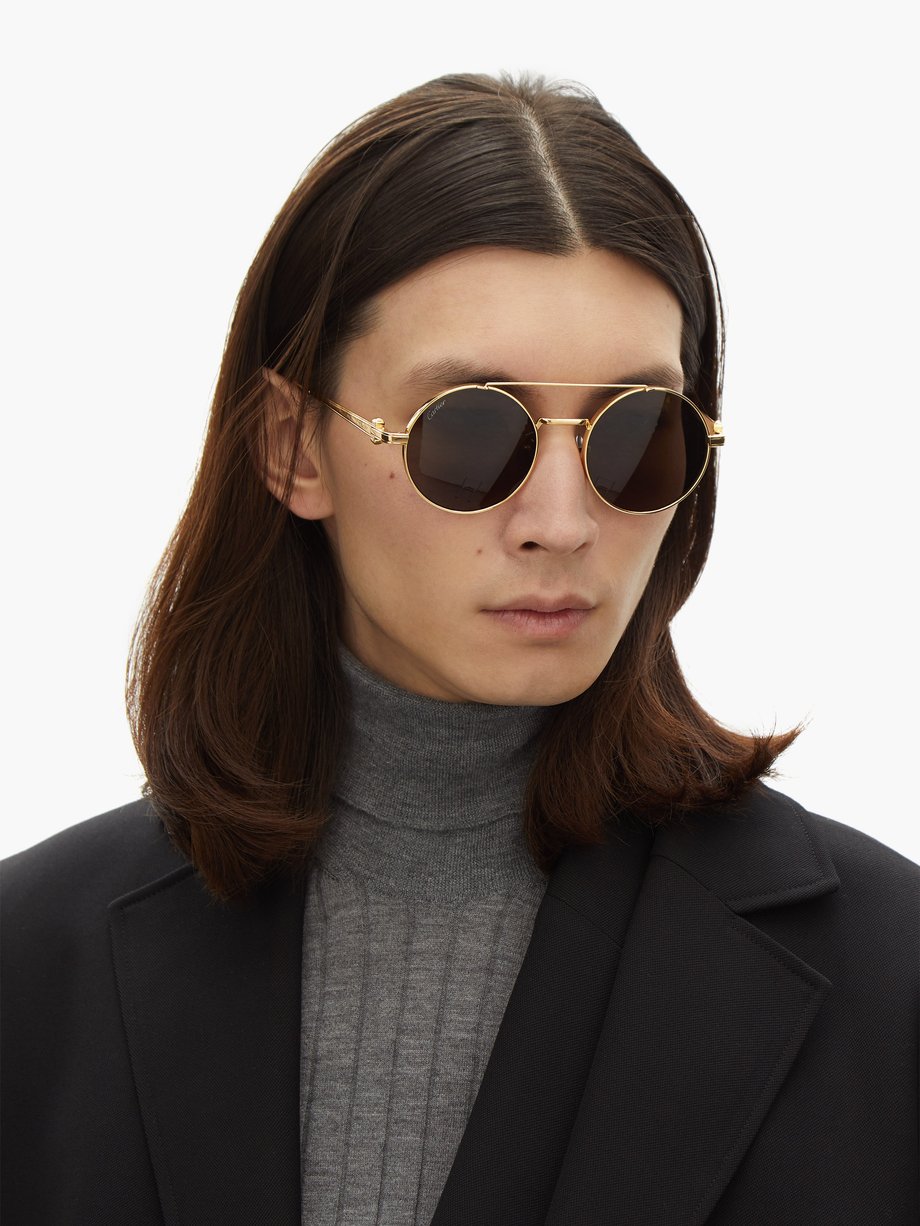 Cartier Eyewear Pasha de Cartier round titanium sunglasses
