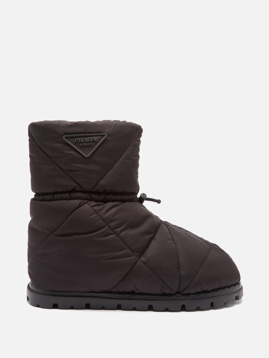 Black Padded nylon snow boots | Prada | MATCHES UK
