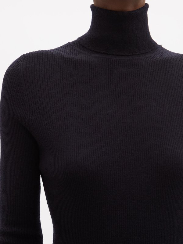 Raey Roll-neck fine-rib merino-wool sweater