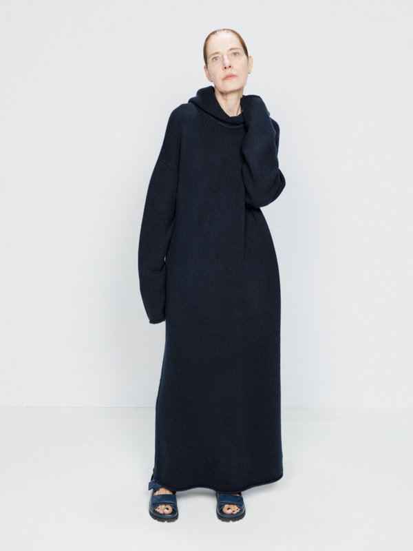 Raey Hooded knitted cashmere maxi dress