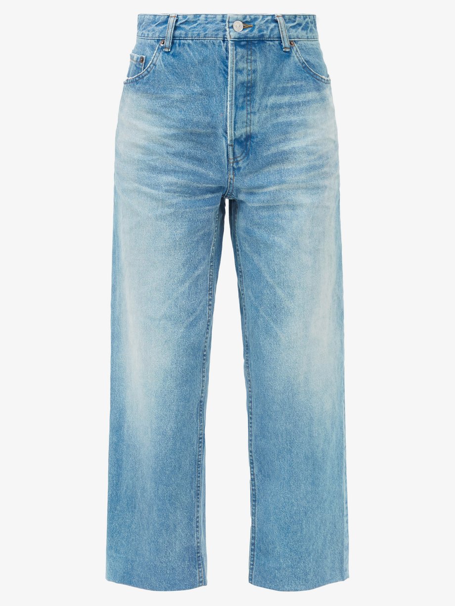 Blue Wide-leg cropped jeans | Balenciaga | MATCHESFASHION US