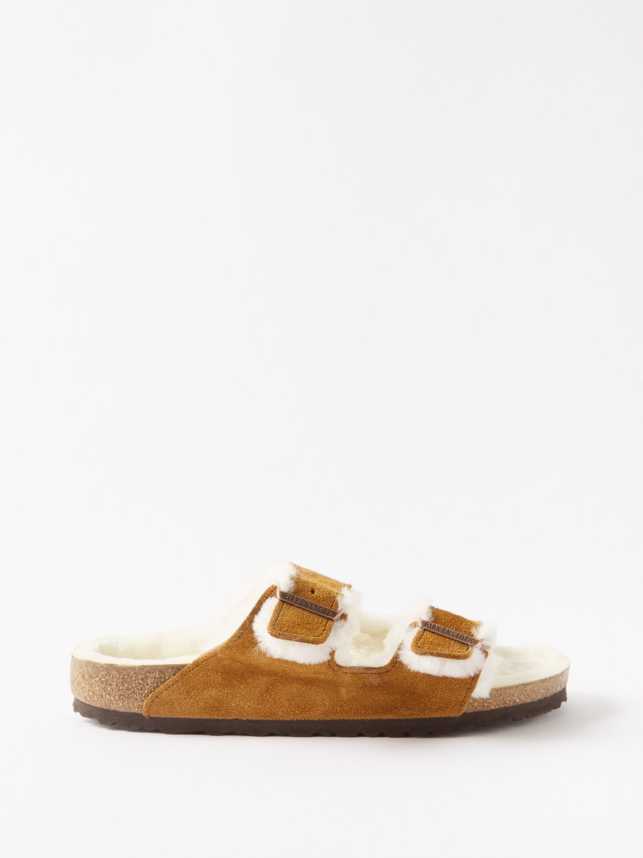 Birkenstock Arizona Shearling-Lined Suede Sandals