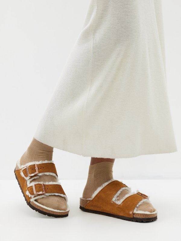 Birkenstock Arizona shearling-lined suede sandals