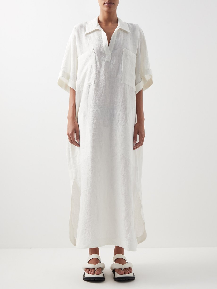 White Patch-pocket linen smock dress | Raey | MATCHESFASHION UK