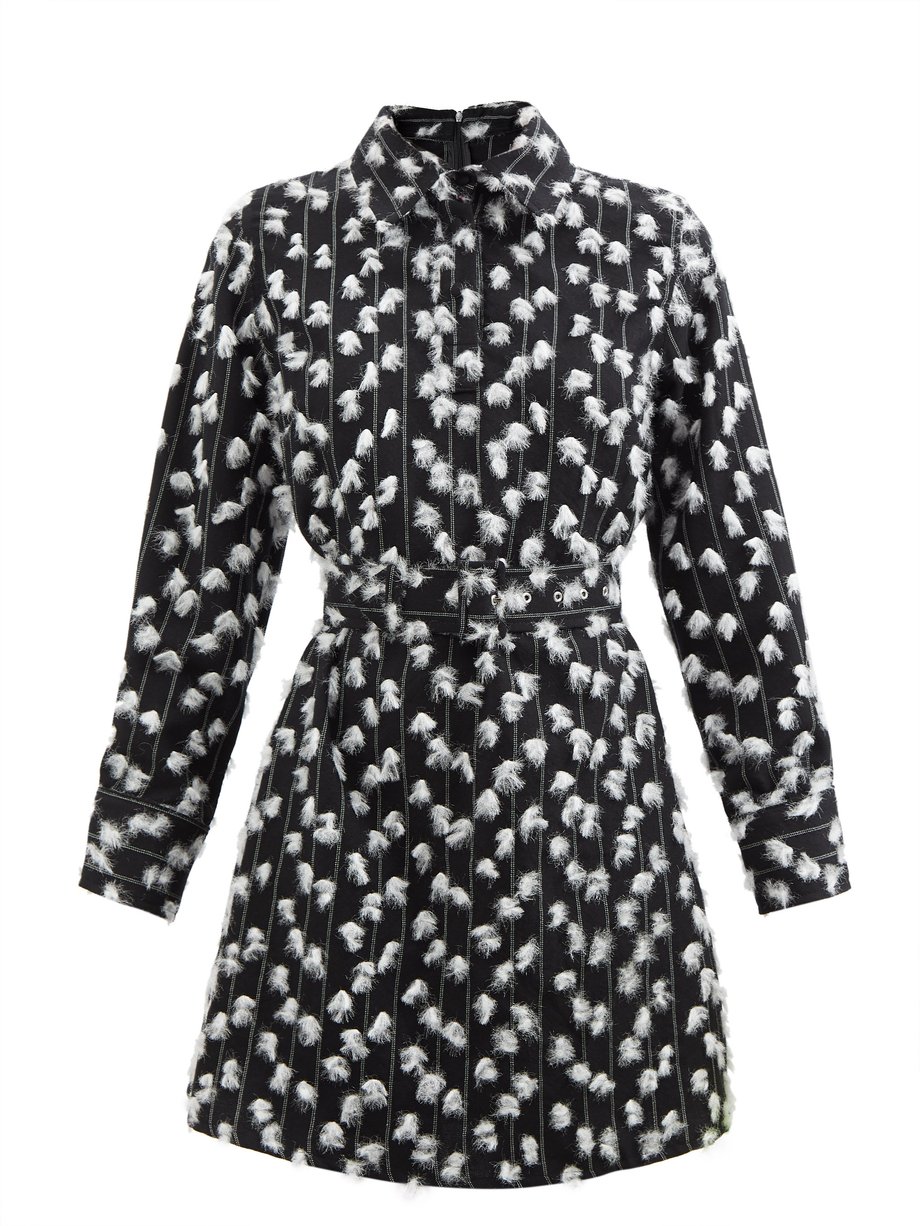 Black Tufted wool-blend twill mini dress | Thebe Magugu | MATCHESFASHION US