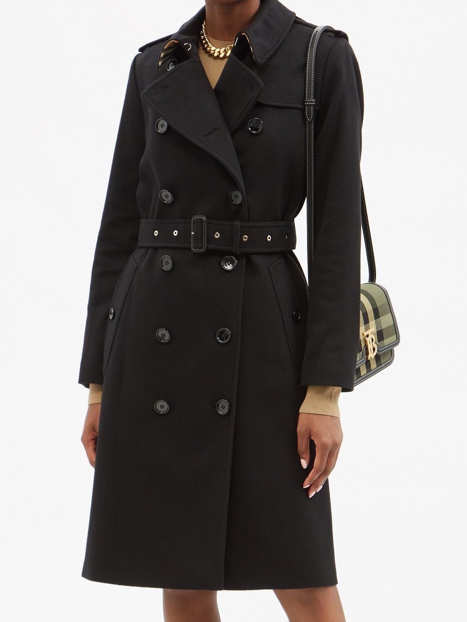 Black Kensington cashmere-felt trench coat | Burberry | MATCHESFASHION UK